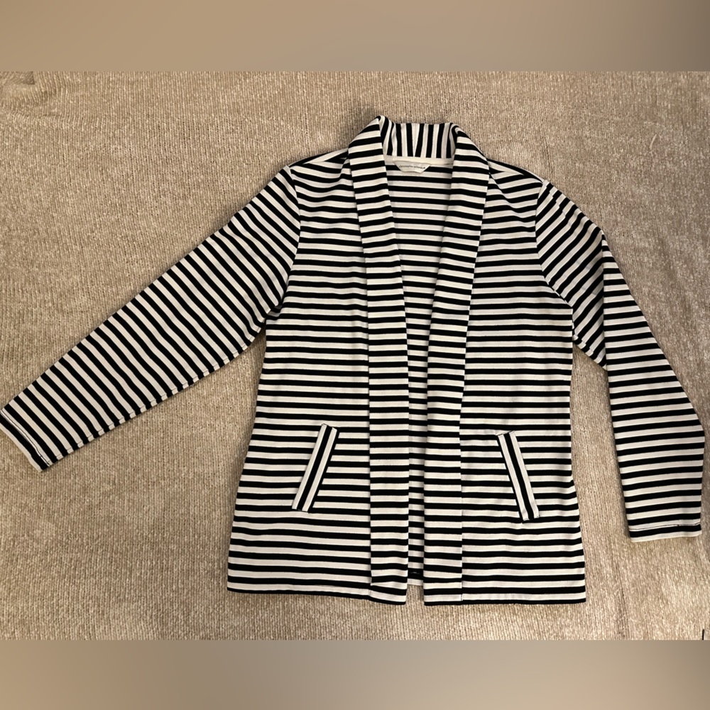 Christopher & Banks B&W Striped Blazer